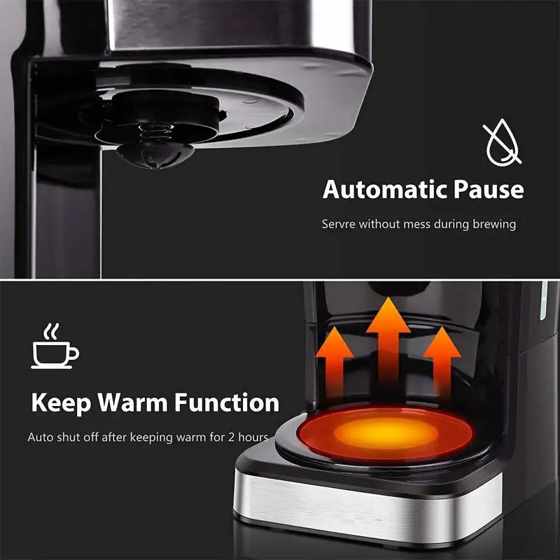 Máquina de café elétrica programável, 1,5l, tecnologia avançada, fabricação rápida e temporizador de 24 horas