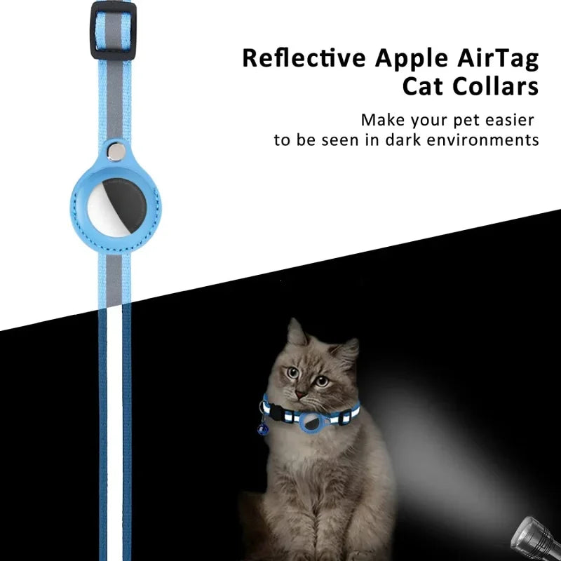 Airtag Case Coleira para Gato, Capa protetora para Anti Lost Locator, Dog Tracker Acessórios, Coleira Pet reflexiva com Bell, Suporte