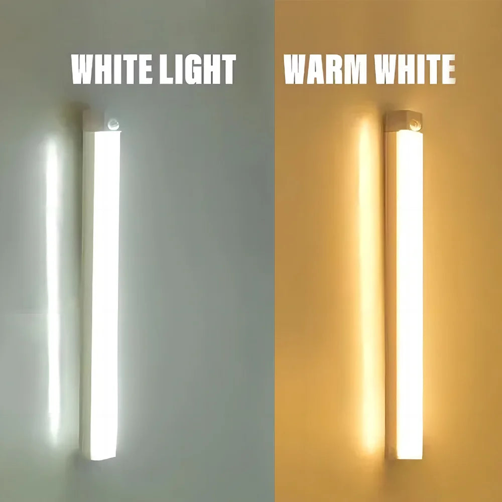 Sem fio LED Sensor de Movimento Luz, Luz Noturna, Tipo C Recarregável, Gabinete, Wardrobe Lamp, Backlight Escada, Cozinha