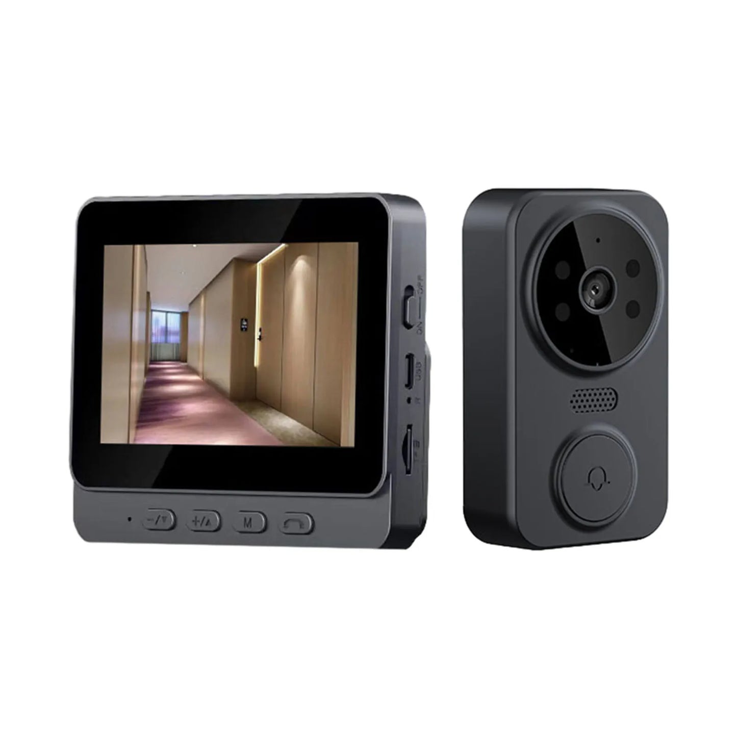 2.4g sem fio visual intercom campainha de vídeo sistema de intercomunicação hd monitoramento campainha intercomunicador bidirecional 4.3 Polegada tela ips