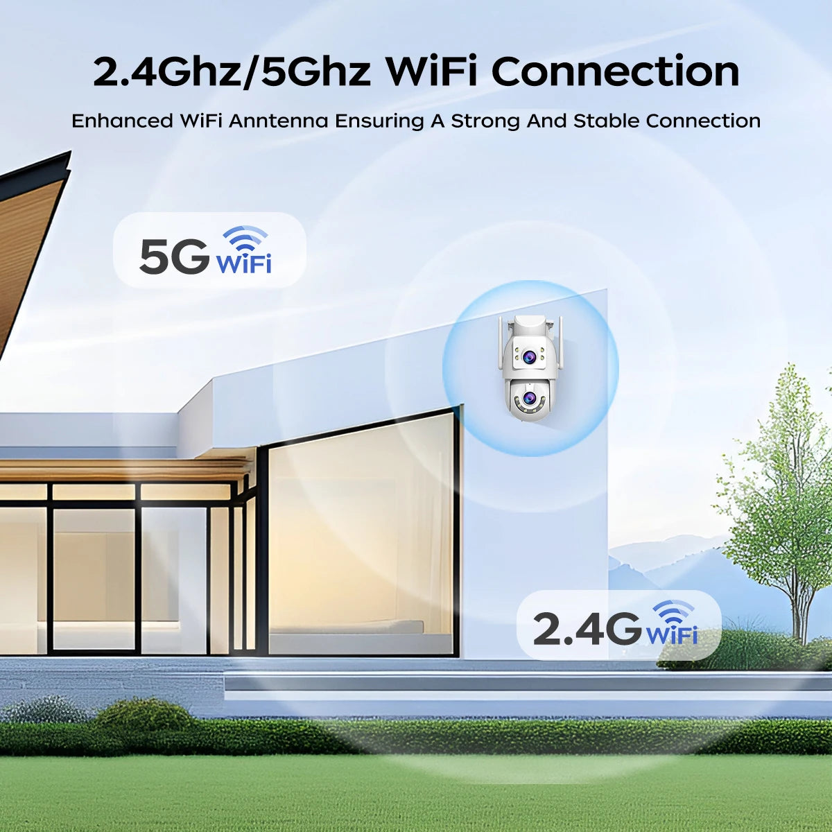 Jooan 4k 8mp hd wifi câmera ptz ao ar livre 5g wifi lente dupla câmeras ip de segurança 5x zoom ai rastreamento onvif cctv câmera de vigilância