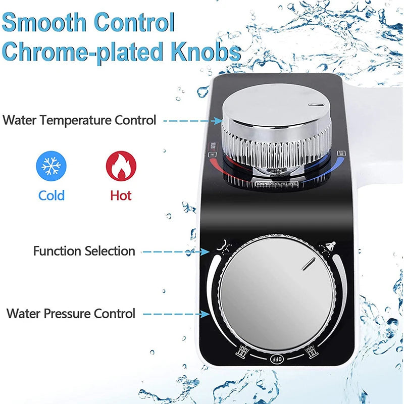 Acessório para assento de vaso sanitário, bidê, não elétrico, autolimpante, bicos duplos, misturador de água quente e fria, acessórios de banheiro para mulheres, pulverizador