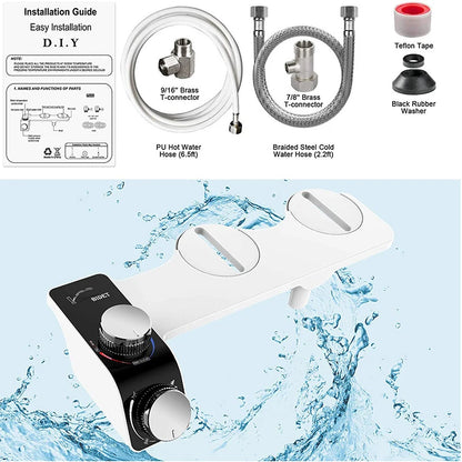 Acessório para assento de vaso sanitário, bidê, não elétrico, autolimpante, bicos duplos, misturador de água quente e fria, acessórios de banheiro para mulheres, pulverizador