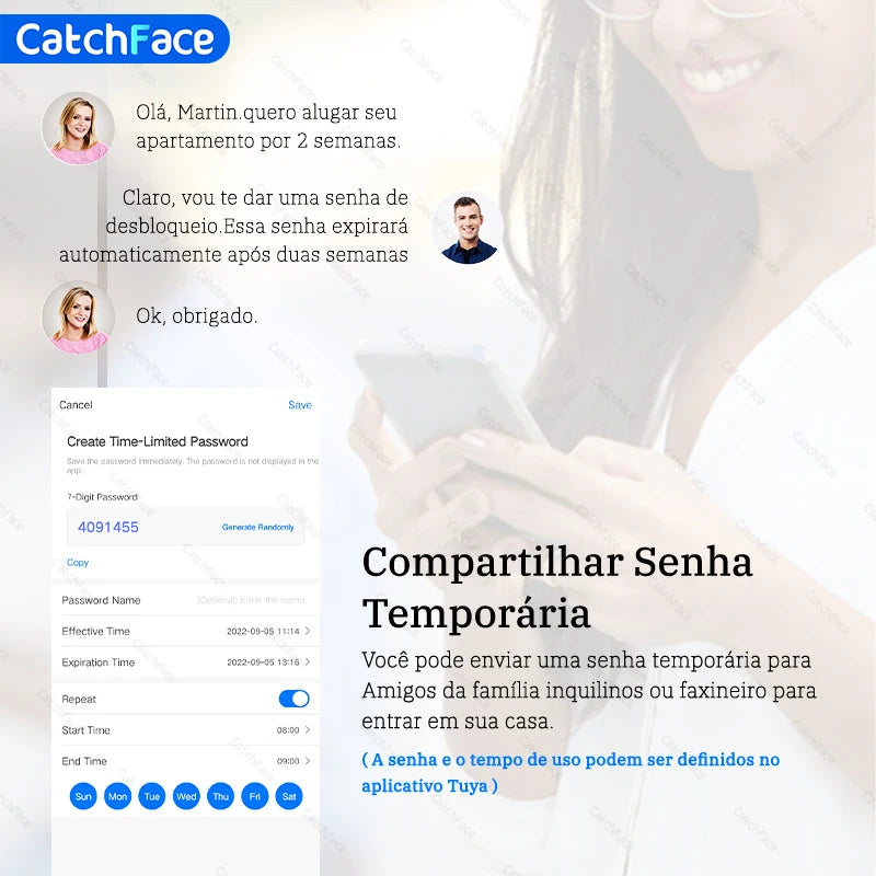 Fechadura inteligente para porta, brasil, tuya, voz portuguesa, fechadura eletrônica digital, wi-fi, aplicativo, senha de impressão digital, desbloqueio rfid para casa