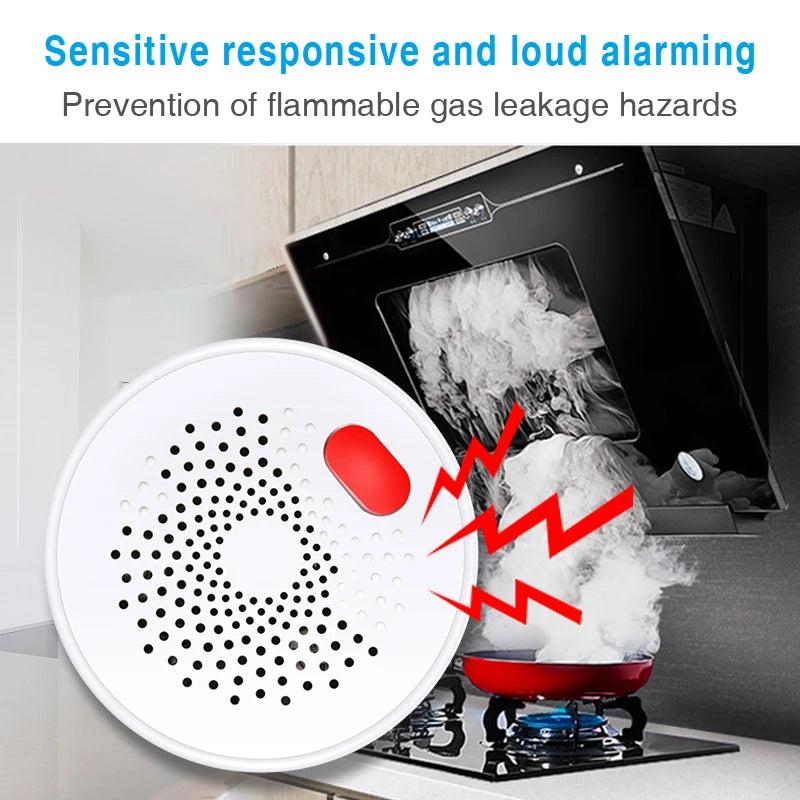 Tuya inteligente wifi sensor de gás natural combustível doméstico detector de vazamento de gás lpg proteção de segurança contra incêndio com alexa google