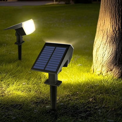 Holofote solar regulável com 3 modos, à prova d'água, jardim, paisagem, gramado, para quintal, entrada, pátio, quintal, passarela
