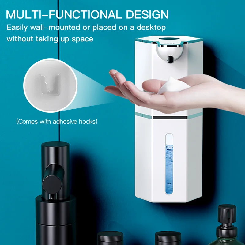 Dispensador de sabão automático 360ml, sem toque, tipo c, usb, recarregável, elétrico, à prova d'água, espuma/dispensador de líquido