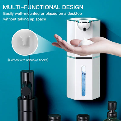 Dispensador de sabão automático 360ml, sem toque, tipo c, usb, recarregável, elétrico, à prova d'água, espuma/dispensador de líquido