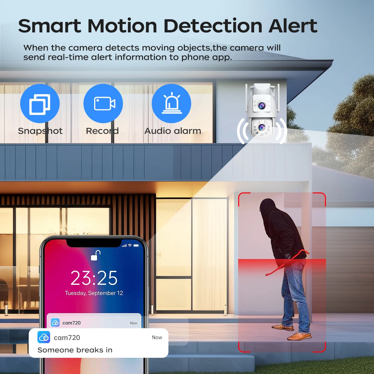 Jooan 4k 8mp hd wifi câmera ptz ao ar livre 5g wifi lente dupla câmeras ip de segurança 5x zoom ai rastreamento onvif cctv câmera de vigilância