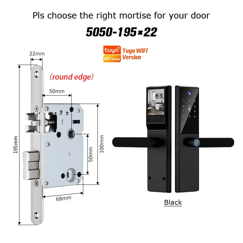 Fechadura inteligente para porta, brasil, tuya, voz portuguesa, fechadura eletrônica digital, wi-fi, aplicativo, senha de impressão digital, desbloqueio rfid para casa