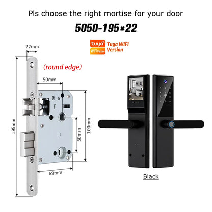 Fechadura inteligente para porta, brasil, tuya, voz portuguesa, fechadura eletrônica digital, wi-fi, aplicativo, senha de impressão digital, desbloqueio rfid para casa