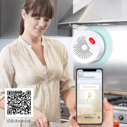 Tuya inteligente wifi sensor de gás natural combustível doméstico detector de vazamento de gás lpg proteção de segurança contra incêndio com alexa google