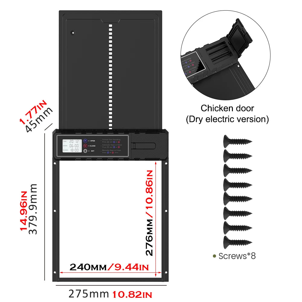 Porta automática de galinheiro, temporizador inteligente, abridor elétrico de alumínio, porta de galinheiro, fazenda, ferramenta de gerenciamento automático