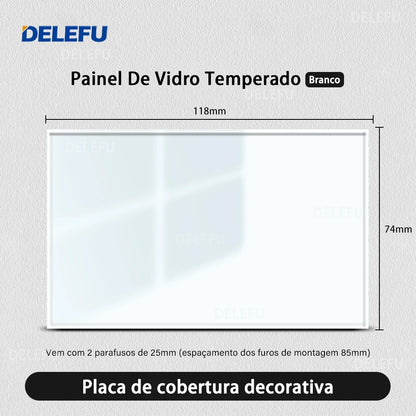DELEFU 4*2 Vidro Temperado Branco Tomada Padrão Brasil com Dupla USB Tipo C Tomada de Parede Interruptor Inteligente Tuya Wifi 10A 20A
