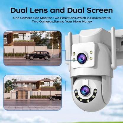 Jooan 4k 8mp hd wifi câmera ptz ao ar livre 5g wifi lente dupla câmeras ip de segurança 5x zoom ai rastreamento onvif cctv câmera de vigilância