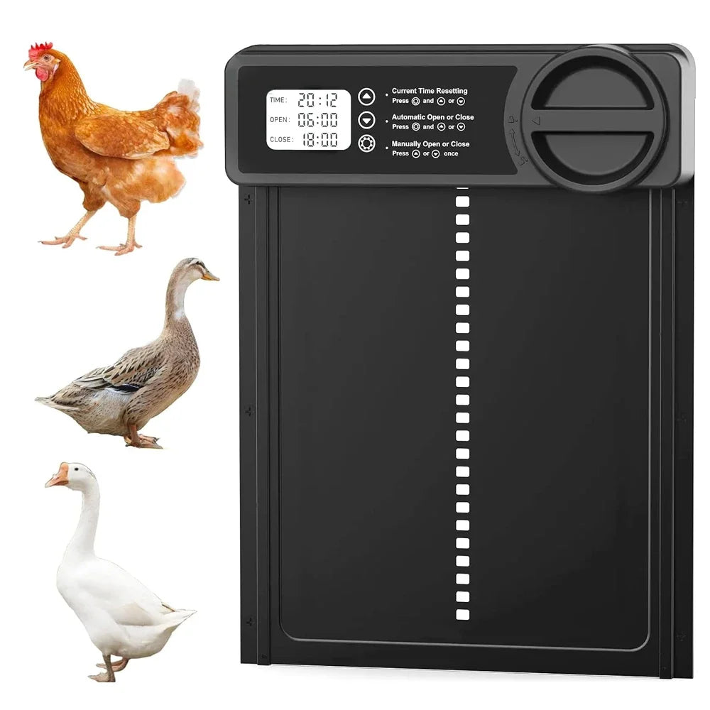 Porta automática de galinheiro, temporizador inteligente, abridor elétrico de alumínio, porta de galinheiro, fazenda, ferramenta de gerenciamento automático