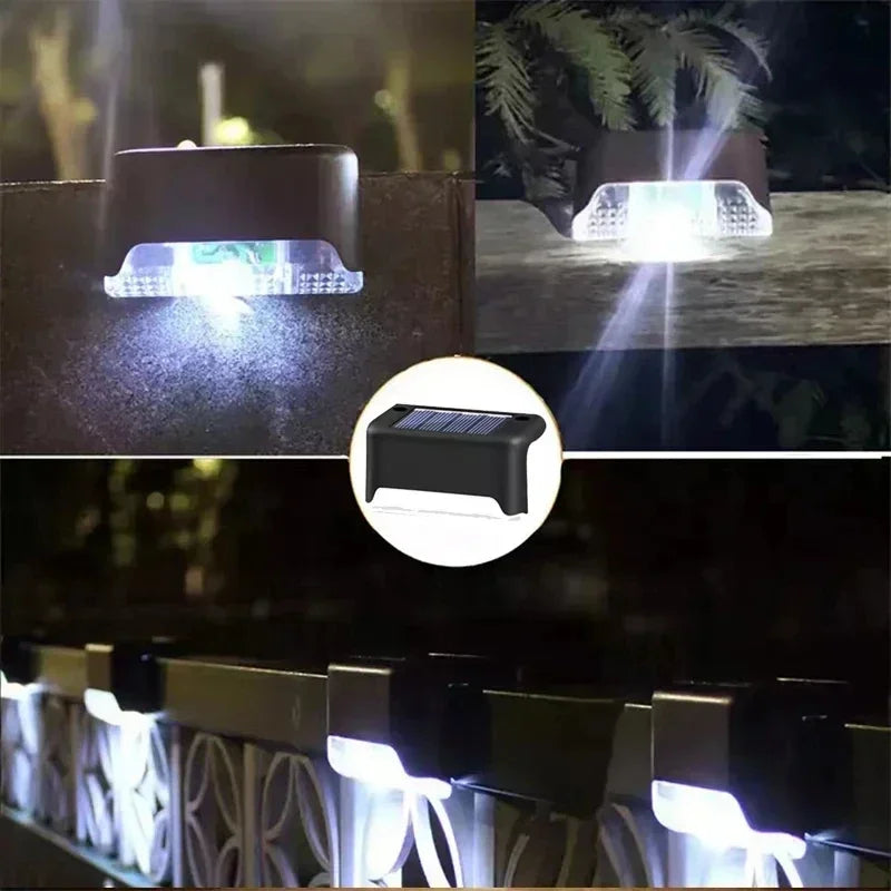 1/4/8/12/pcs solar luzes led ao ar livre jardim luz deck lâmpada solar escadas luz à prova dwaterproof água solar passo lâmpada pátio decoração do jardim
