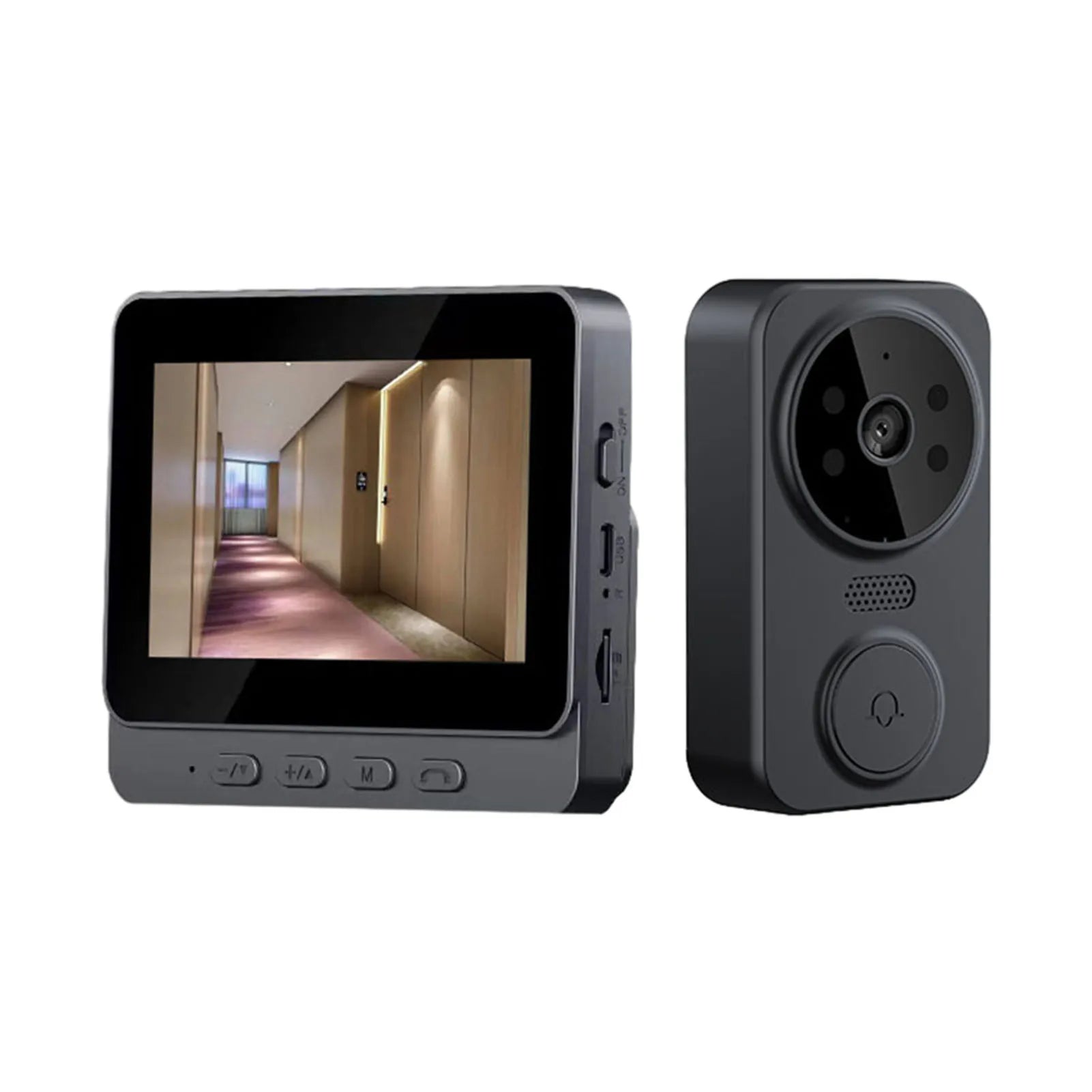 2.4g sem fio visual intercom campainha de vídeo sistema de intercomunicação hd monitoramento campainha intercomunicador bidirecional 4.3 Polegada tela ips