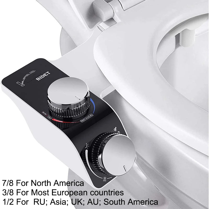 Acessório para assento de vaso sanitário, bidê, não elétrico, autolimpante, bicos duplos, misturador de água quente e fria, acessórios de banheiro para mulheres, pulverizador