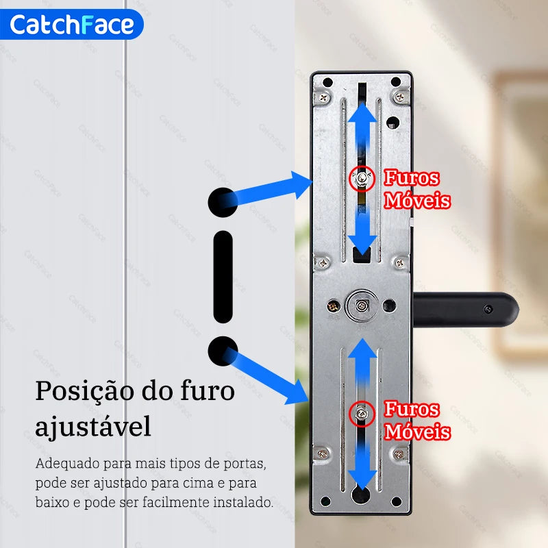 Fechadura inteligente para porta, brasil, tuya, voz portuguesa, fechadura eletrônica digital, wi-fi, aplicativo, senha de impressão digital, desbloqueio rfid para casa