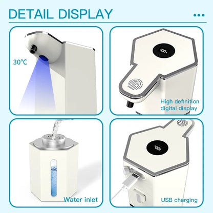 Dispensador de sabão automático 360ml, sem toque, tipo c, usb, recarregável, elétrico, à prova d'água, espuma/dispensador de líquido
