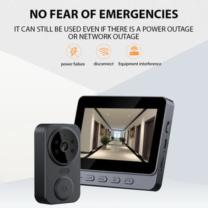 2.4g sem fio visual intercom campainha de vídeo sistema de intercomunicação hd monitoramento campainha intercomunicador bidirecional 4.3 Polegada tela ips