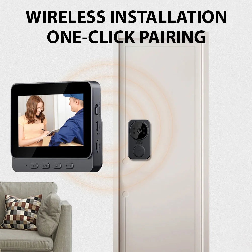 2.4g sem fio visual intercom campainha de vídeo sistema de intercomunicação hd monitoramento campainha intercomunicador bidirecional 4.3 Polegada tela ips
