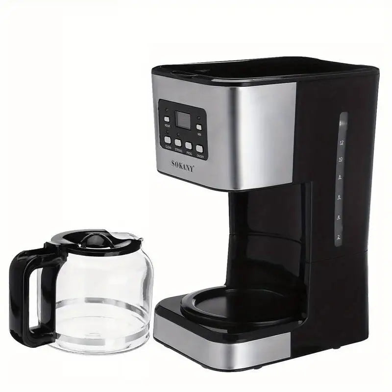 Máquina de café elétrica programável, 1,5l, tecnologia avançada, fabricação rápida e temporizador de 24 horas