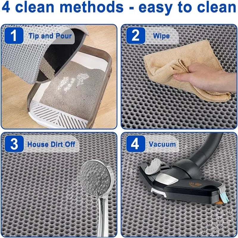 Tapete de areia para gatos, à prova d'água, anti-urina, anti-enjamento, fácil de limpar, favo de mel, camada dupla, resistente ao desgaste, macio, eva, tapetes de areia para gatos